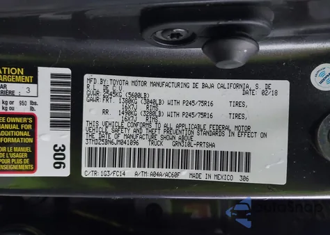 2018 Toyota Tacoma Sr5 V6 from USA, damaged, VIN 3TMDZ5BN6JM041096